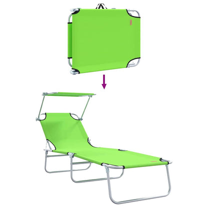 Sun Lounger Folding 2 pcs Green 58 x 188 x 77cm Polyester