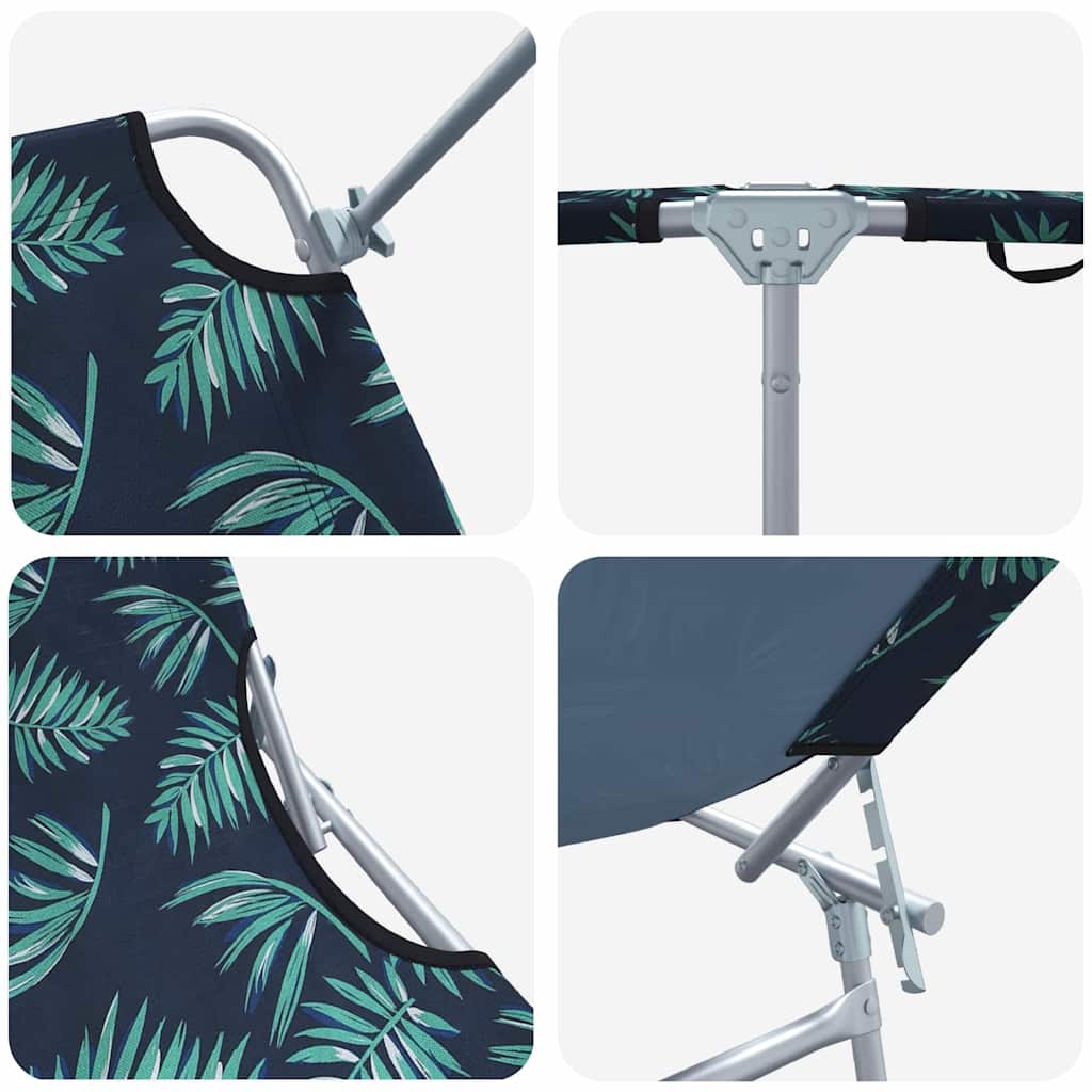 Sun Lounger Folding 2 pcs Green 58 x 188 x 77cm Polyester