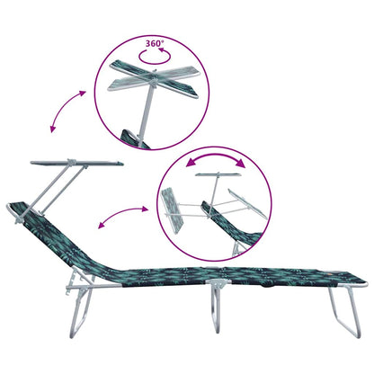 Sun Lounger Folding 2 pcs Green 58 x 188 x 77cm Polyester