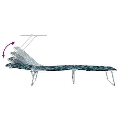 Sun Lounger Folding 2 pcs Green 58 x 188 x 77cm Polyester