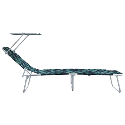 Sun Lounger Folding 2 pcs Green 58 x 188 x 77cm Polyester