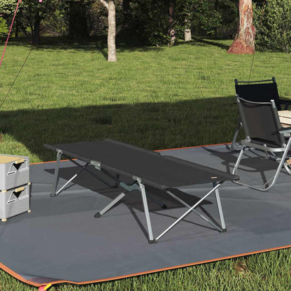 Folding Camping Bed Black 194 x 62.5 x 42.5 cm Oxford and Steel
