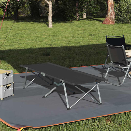 Folding Camping Bed Black 194 x 62.5 x 42.5 cm Oxford and Steel