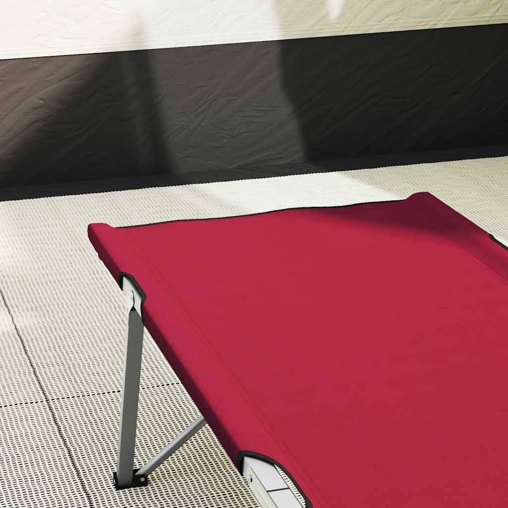 Folding Camping Bed Red 194 x 62.5 x 42.5 cm Oxford and Steel