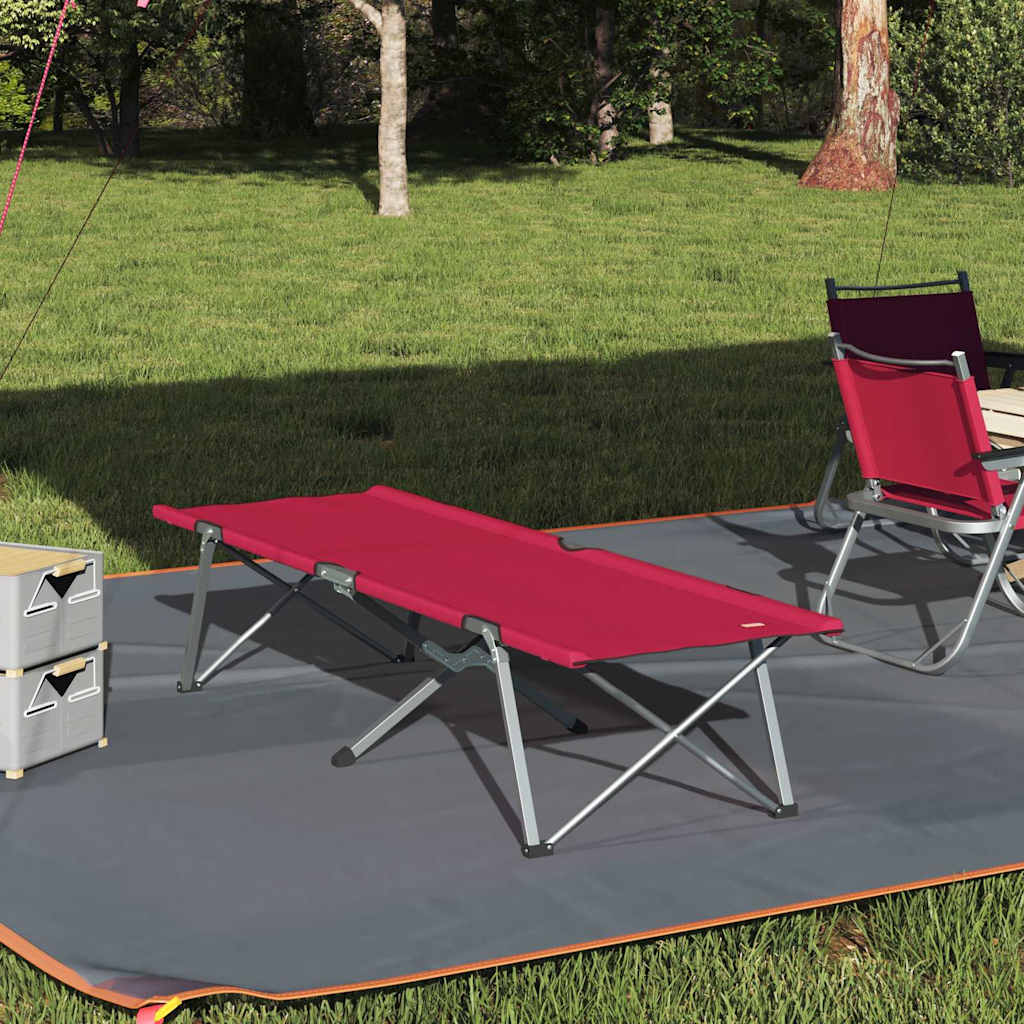Folding Camping Bed Red 194 x 62.5 x 42.5 cm Oxford and Steel