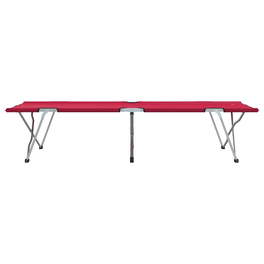 Folding Camping Bed Red 194 x 62.5 x 42.5 cm Oxford and Steel
