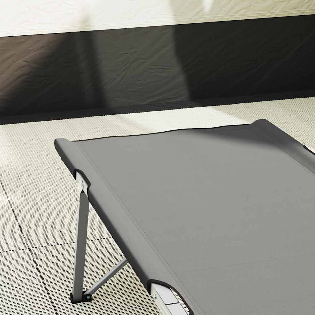Folding Camping Bed Grey 194 x 62.5 x 42.5 cm Oxford and Steel