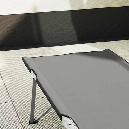 Folding Camping Bed Grey 194 x 62.5 x 42.5 cm Oxford and Steel