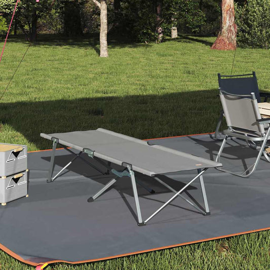 Folding Camping Bed Grey 194 x 62.5 x 42.5 cm Oxford and Steel