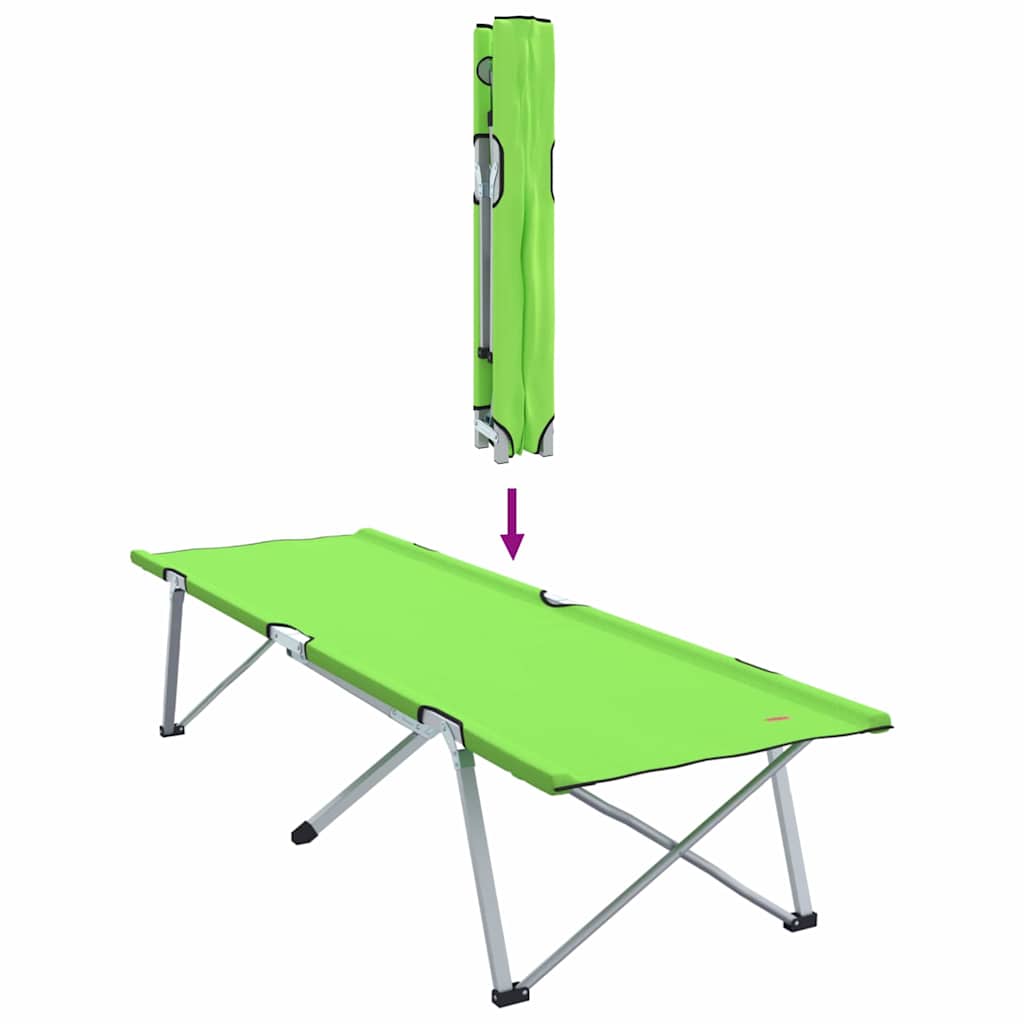 Folding Camping Bed Green 194 x 62.5 x 42.5 cm Oxford and Steel