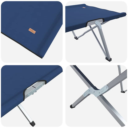 Folding Camping Bed Folding 2 pcs Blue 194 x 62.5 x 42.5 cm