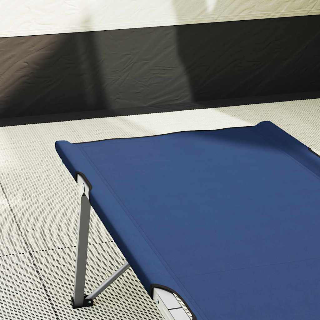 Folding Camping Bed Folding 2 pcs Blue 194 x 62.5 x 42.5 cm