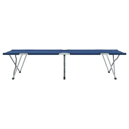 Folding Camping Bed Folding 2 pcs Blue 194 x 62.5 x 42.5 cm