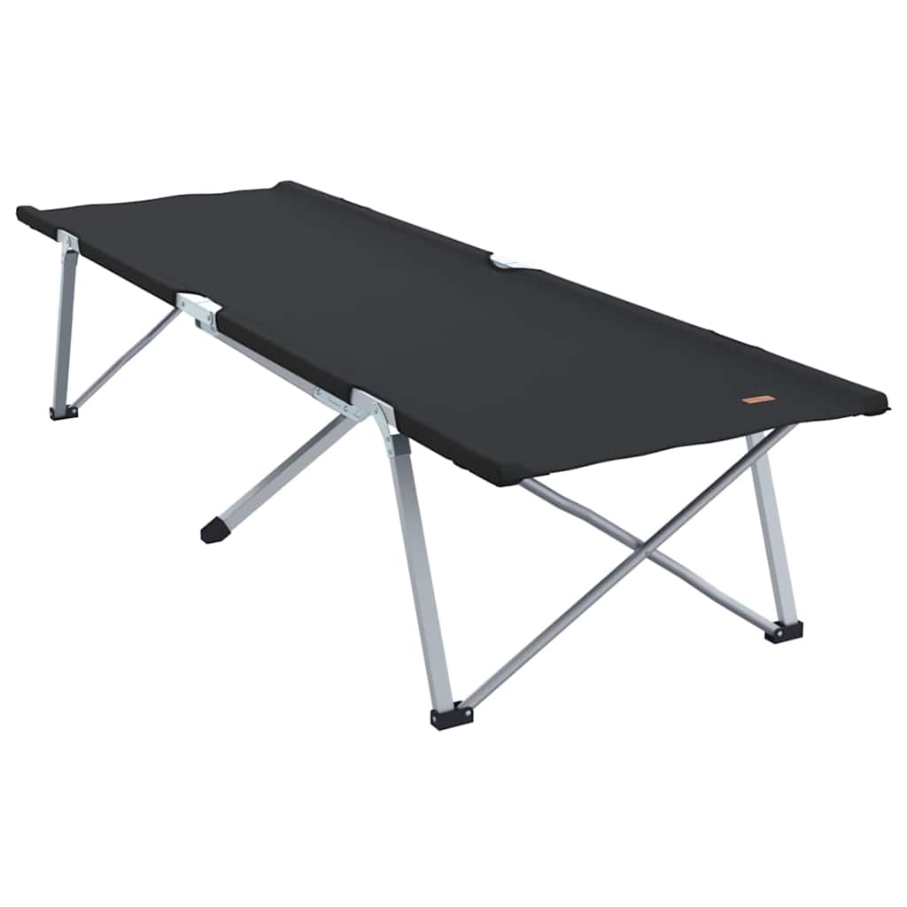 Folding Camping Bed Folding 2 pcs Black 194 x 62.5 x 42.5 cm