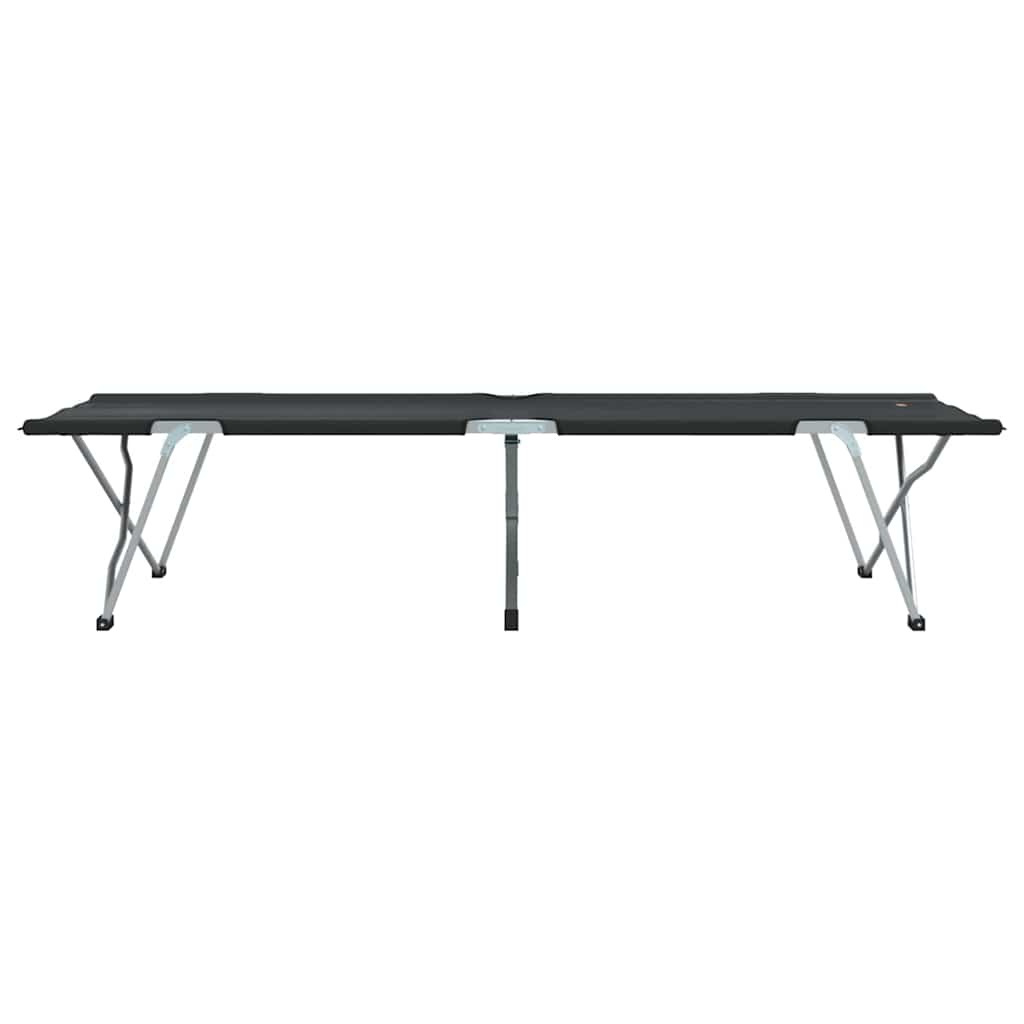 Folding Camping Bed Folding 2 pcs Black 194 x 62.5 x 42.5 cm