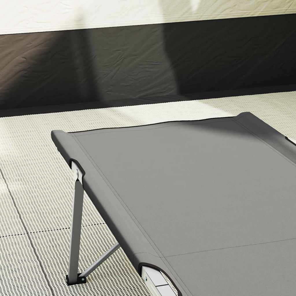 Folding Camping Bed Folding 2 pcs Grey 194 x 62.5 x 42.5 cm