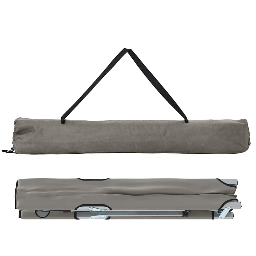 Folding Camping Bed Folding 2 pcs Grey 194 x 62.5 x 42.5 cm