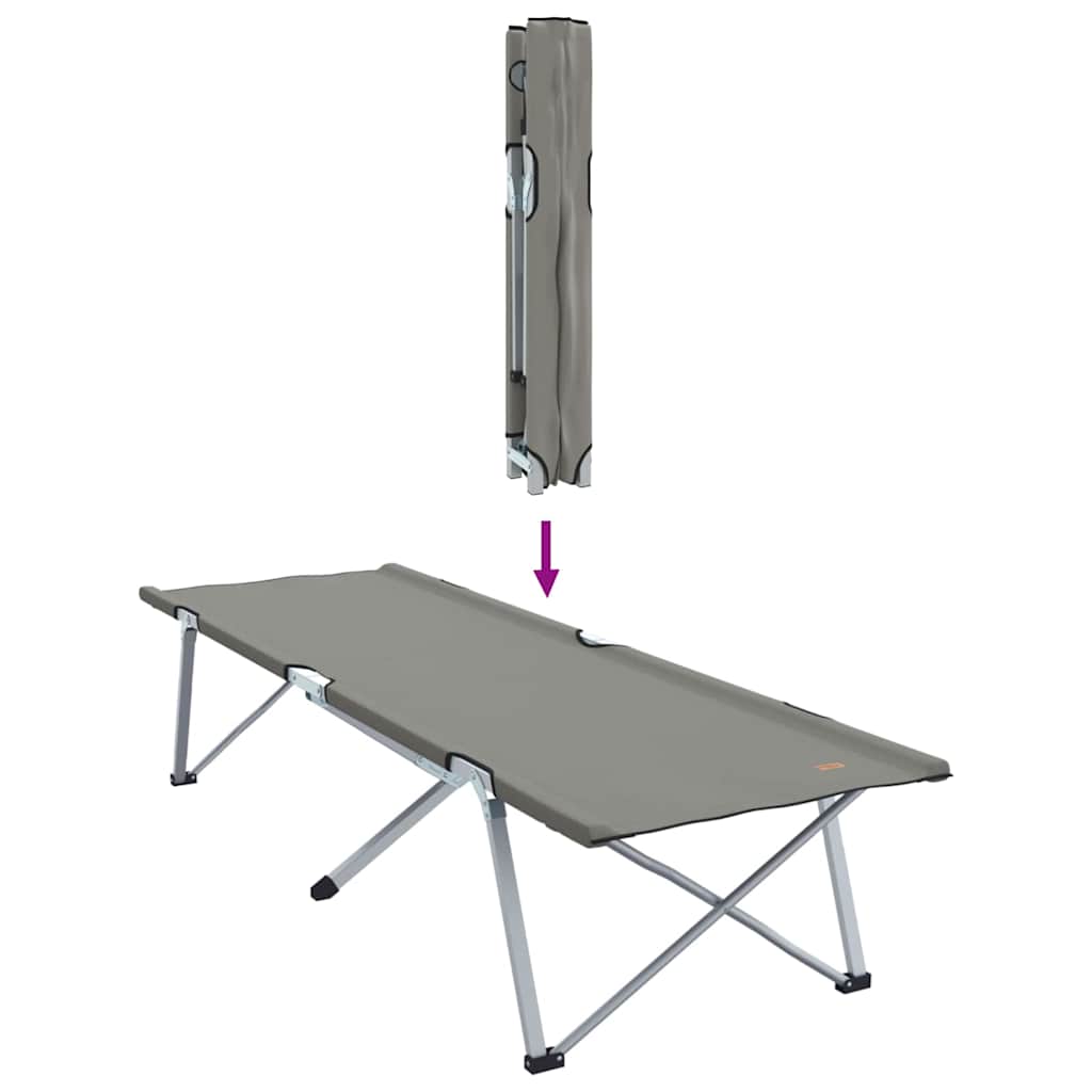 Folding Camping Bed Folding 2 pcs Grey 194 x 62.5 x 42.5 cm