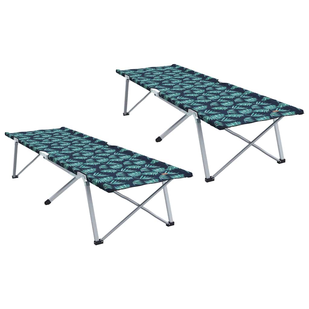Folding Camping Bed Folding 2 pcs Forest 194 x 62.5 x 42.5 cm