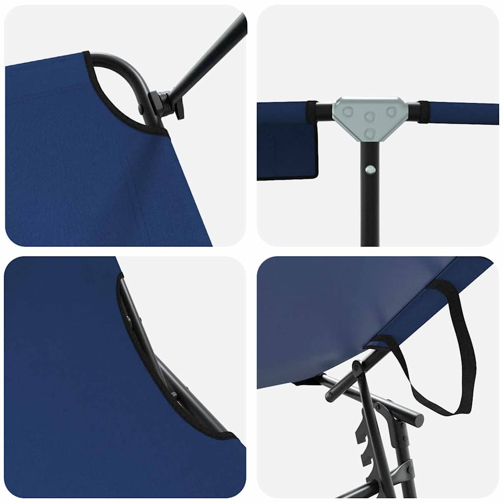 Folding Sun Lounger Folding Blue 190 x 57 x 81 cm Oxford