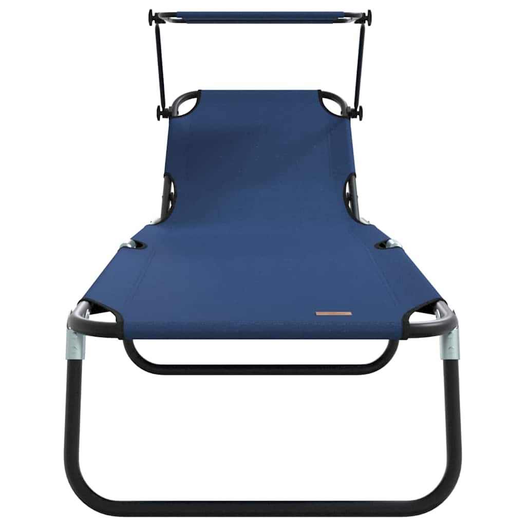 Folding Sun Lounger Folding Blue 190 x 57 x 81 cm Oxford