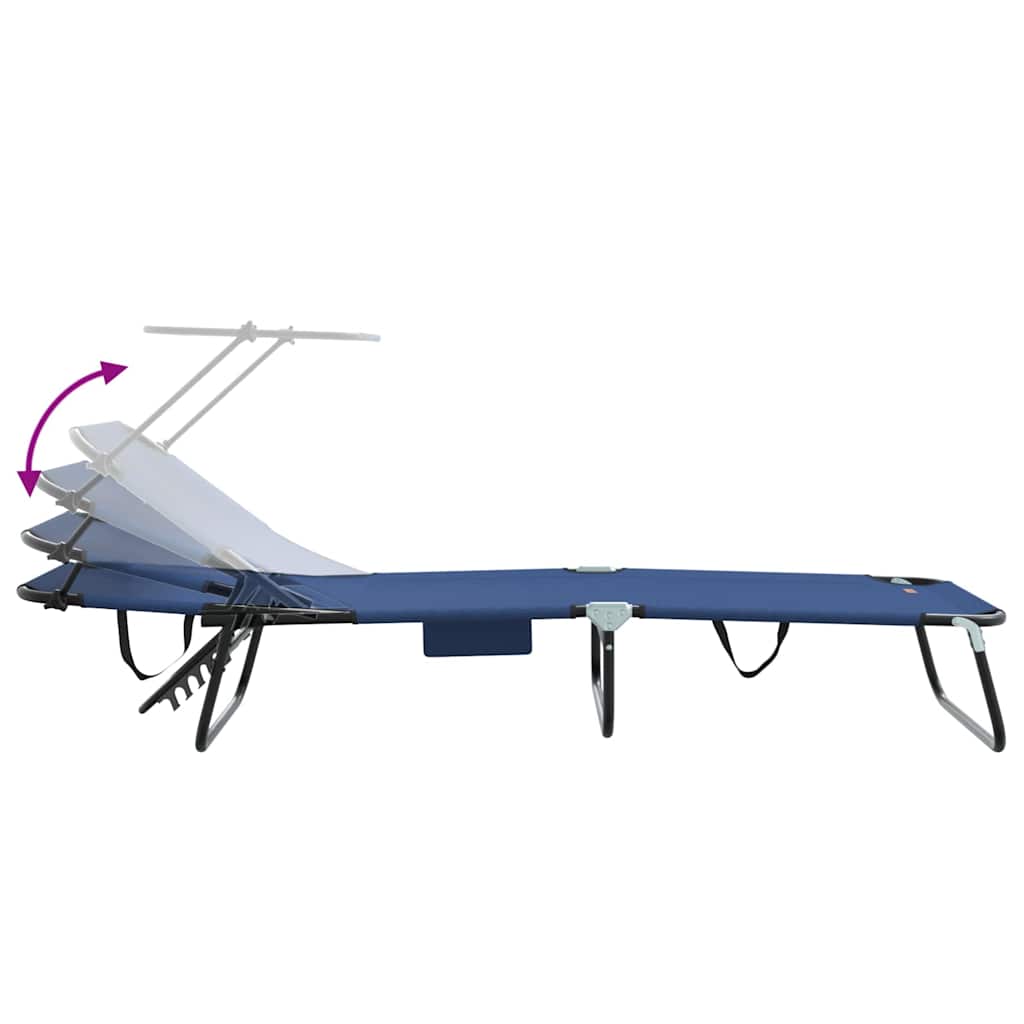 Folding Sun Lounger Folding Blue 190 x 57 x 81 cm Oxford