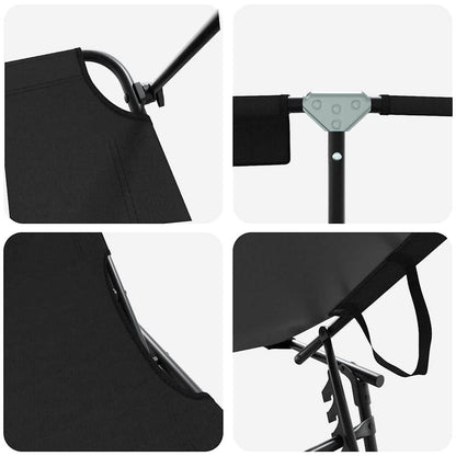 Folding Sun Lounger Folding Black 190 x 57 x 81 cm Oxford