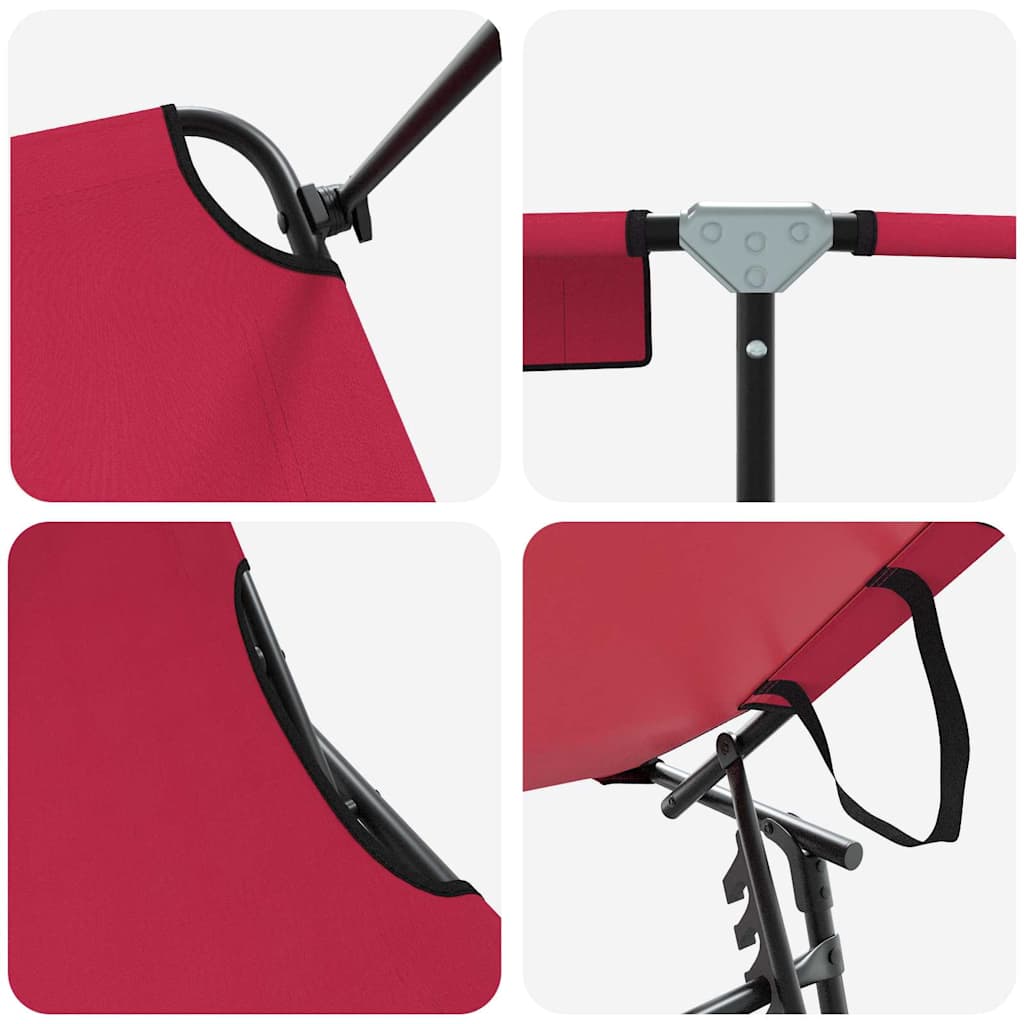 Folding Sun Lounger Folding Red 190 x 57 x 81 cm Oxford