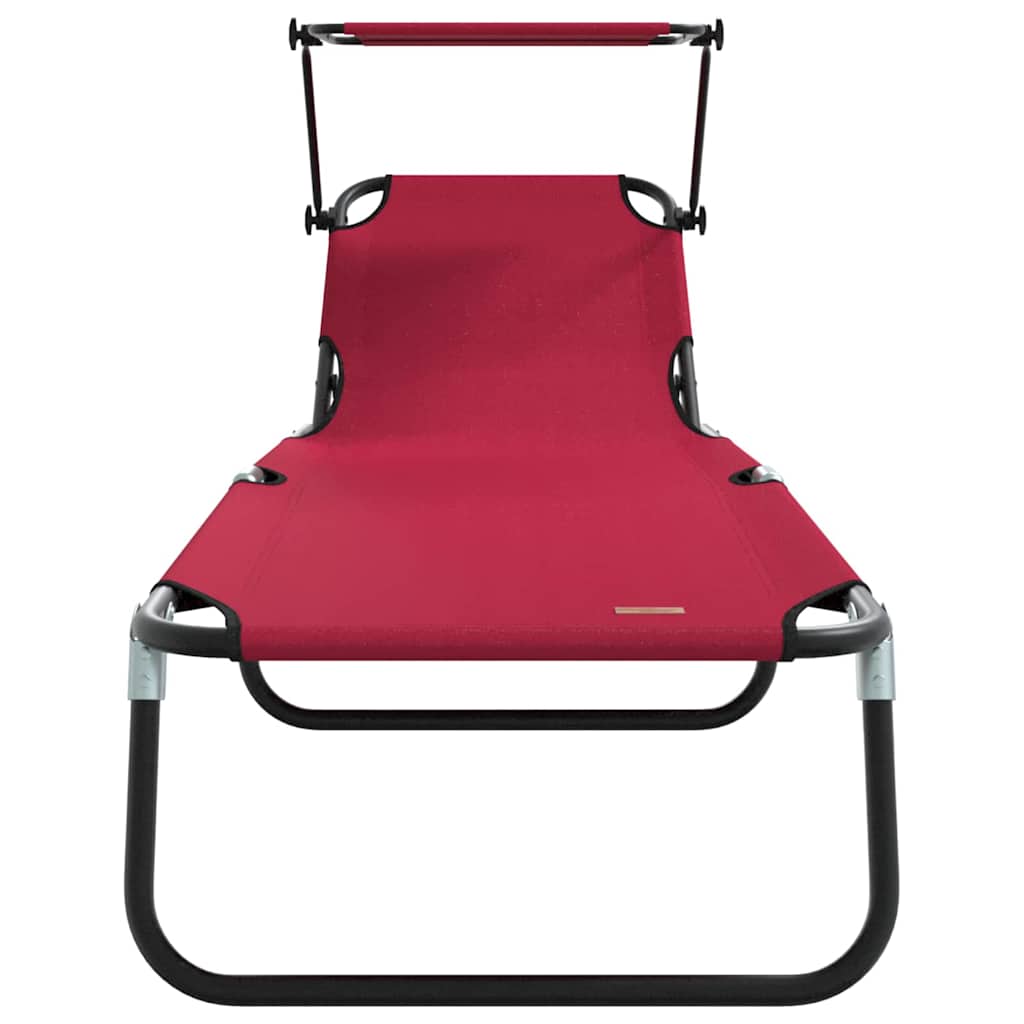 Folding Sun Lounger Folding Red 190 x 57 x 81 cm Oxford