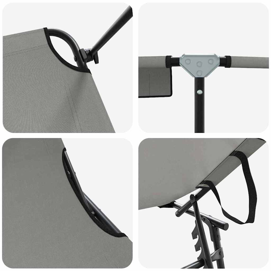 Folding Sun Lounger Folding Grey 190 x 57 x 81 cm Oxford