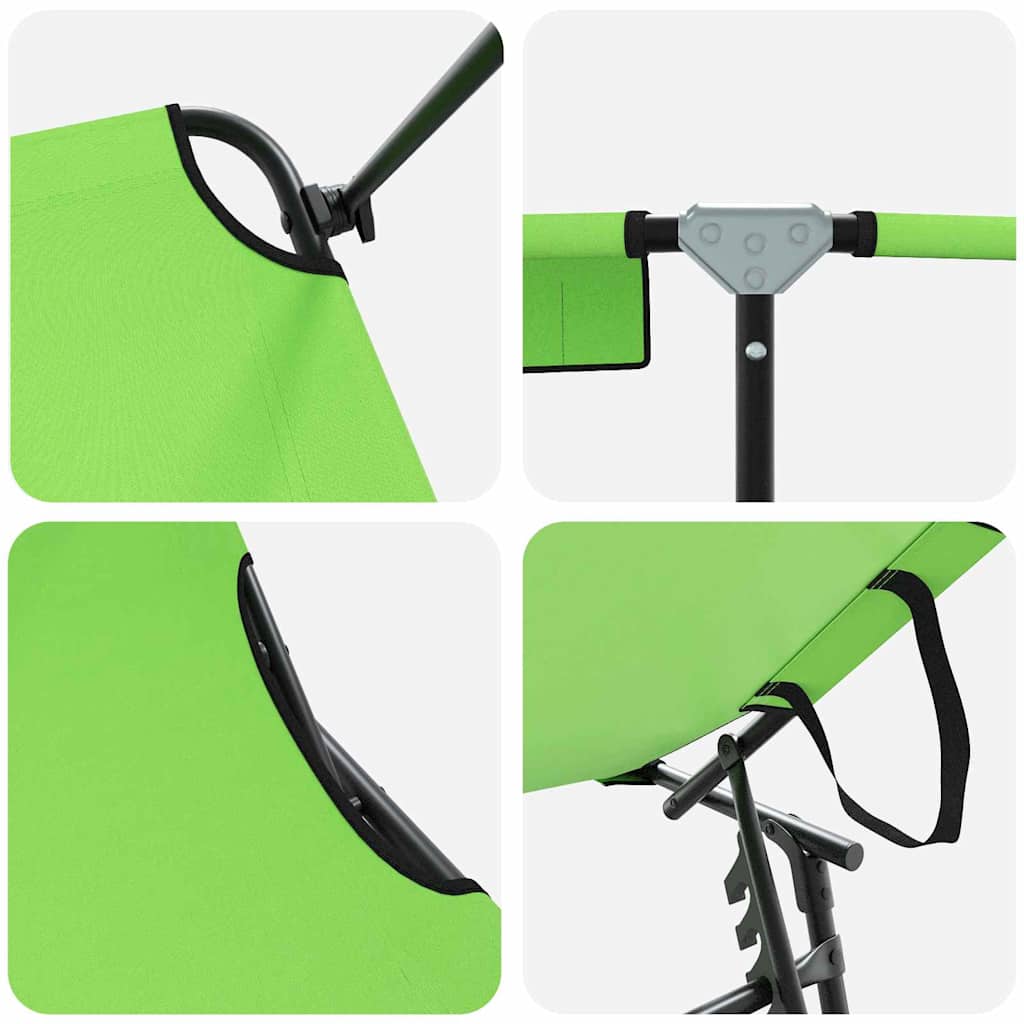 Folding Sun Lounger Folding Green 190 x 57 x 81 cm Oxford