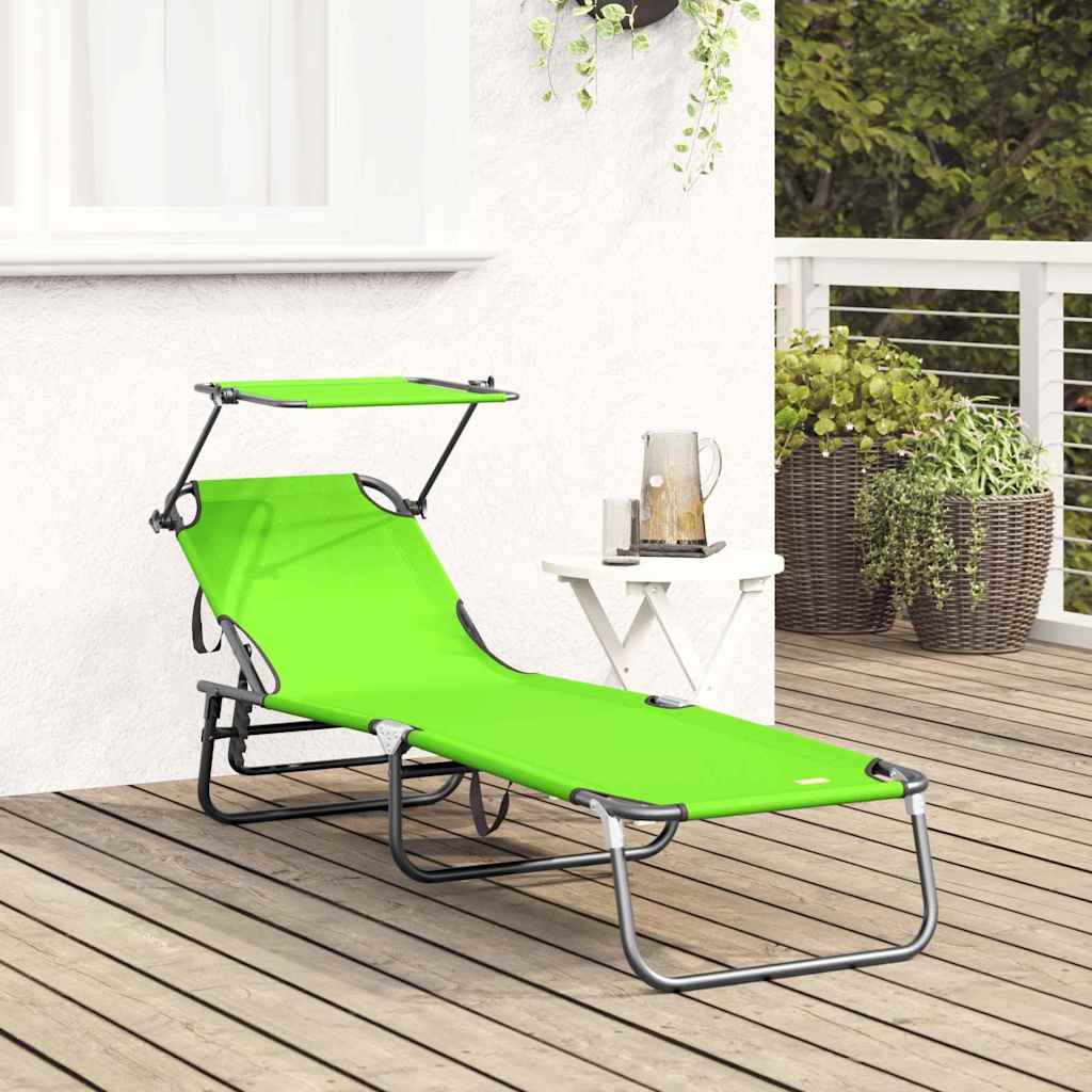 Folding Sun Lounger Folding Green 190 x 57 x 81 cm Oxford