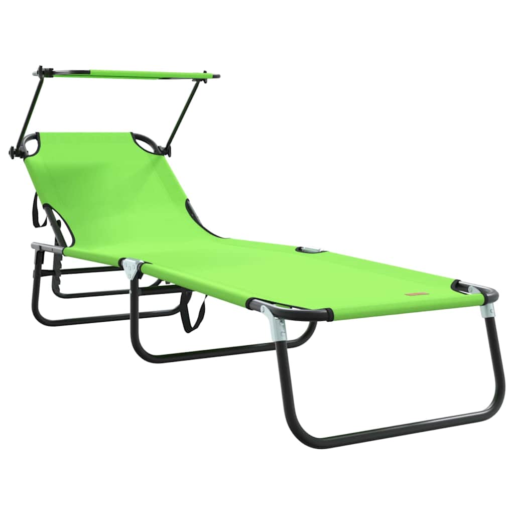 Folding Sun Lounger Folding Green 190 x 57 x 81 cm Oxford