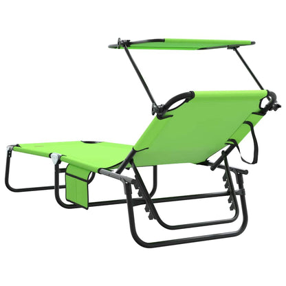 Folding Sun Lounger Folding Green 190 x 57 x 81 cm Oxford