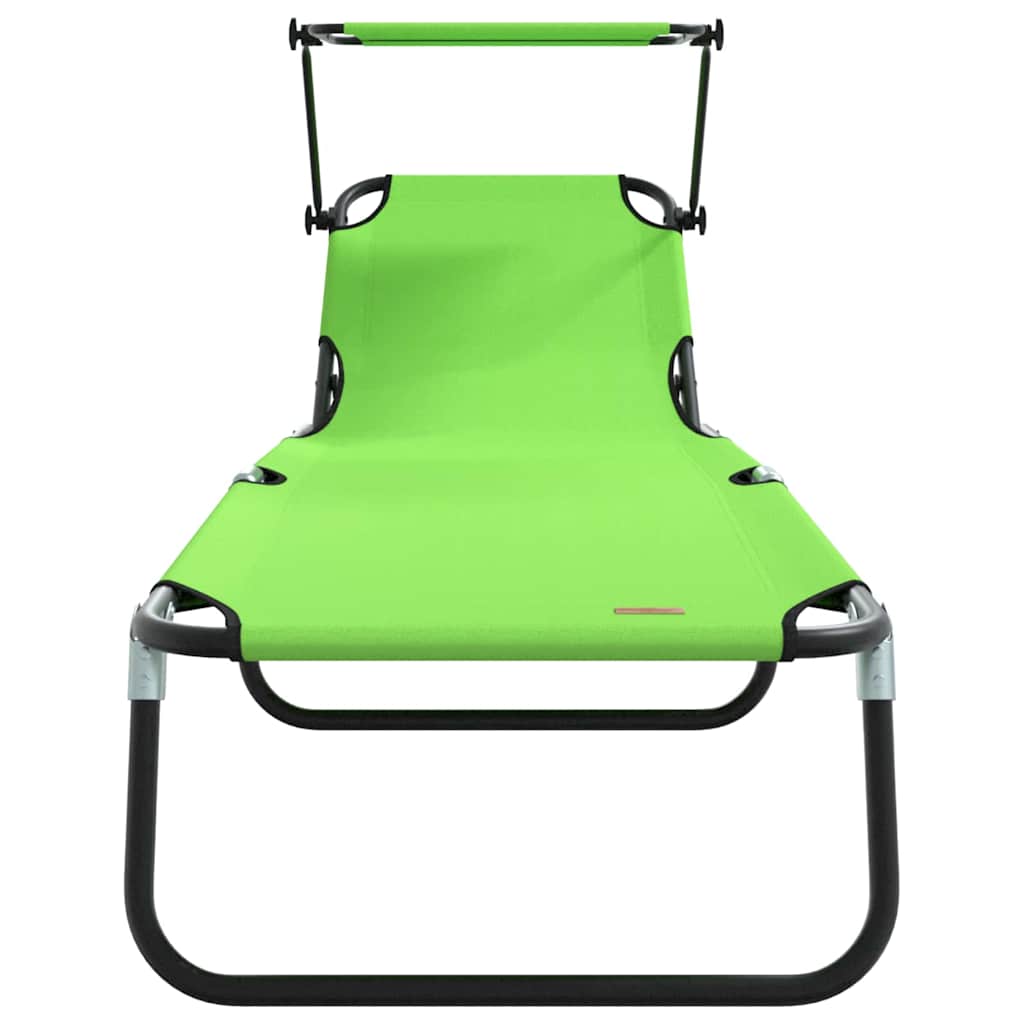 Folding Sun Lounger Folding Green 190 x 57 x 81 cm Oxford