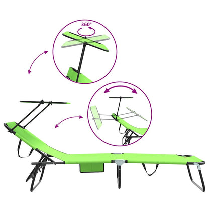 Folding Sun Lounger Folding Green 190 x 57 x 81 cm Oxford