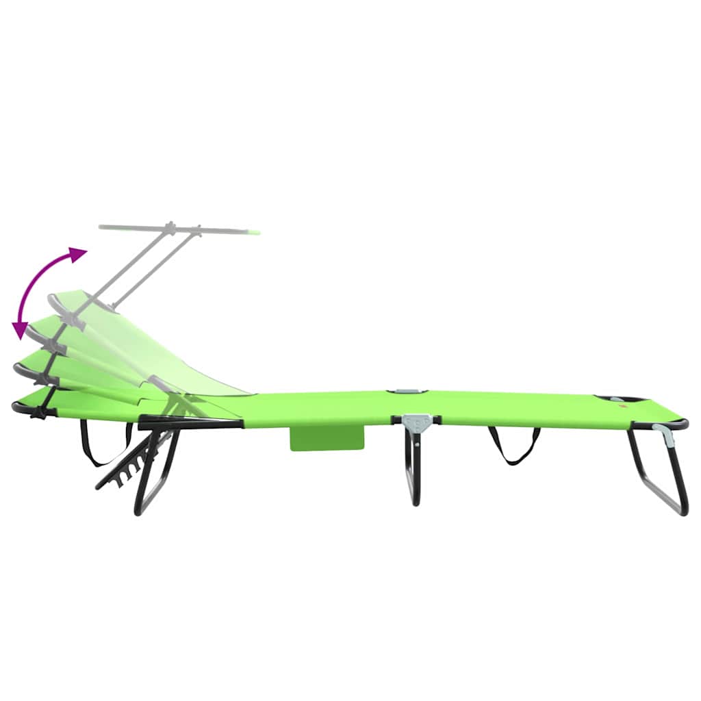 Folding Sun Lounger Folding Green 190 x 57 x 81 cm Oxford