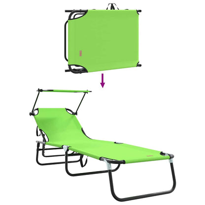 Folding Sun Lounger Folding Green 190 x 57 x 81 cm Oxford