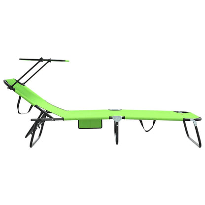 Folding Sun Lounger Folding Green 190 x 57 x 81 cm Oxford