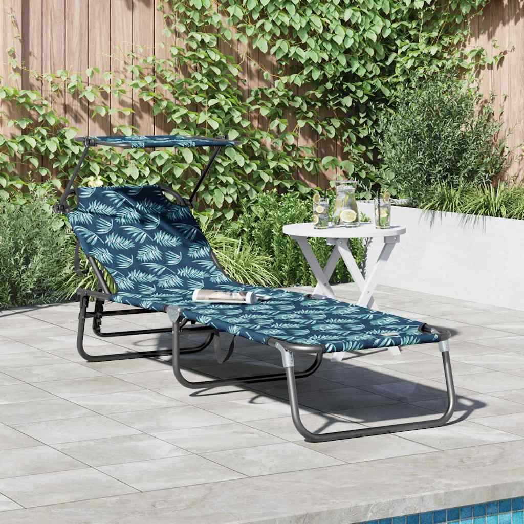 Folding Sun Lounger Folding Multicolour 190 x 57 x 81 cm Oxford