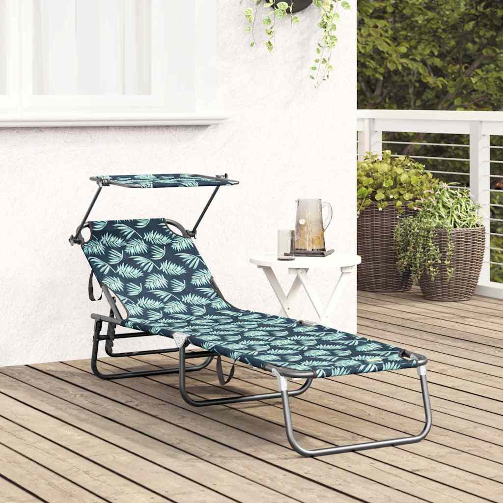 Folding Sun Lounger Folding Multicolour 190 x 57 x 81 cm Oxford