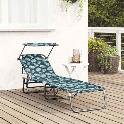 Folding Sun Lounger Folding Multicolour 190 x 57 x 81 cm Oxford