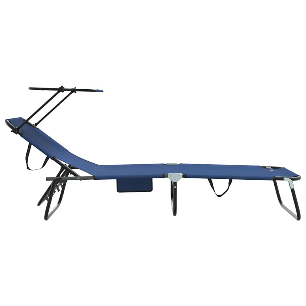 Folding Sun Lounger Folding 2 pcs Blue 190 x 57 x 81 cm Oxford