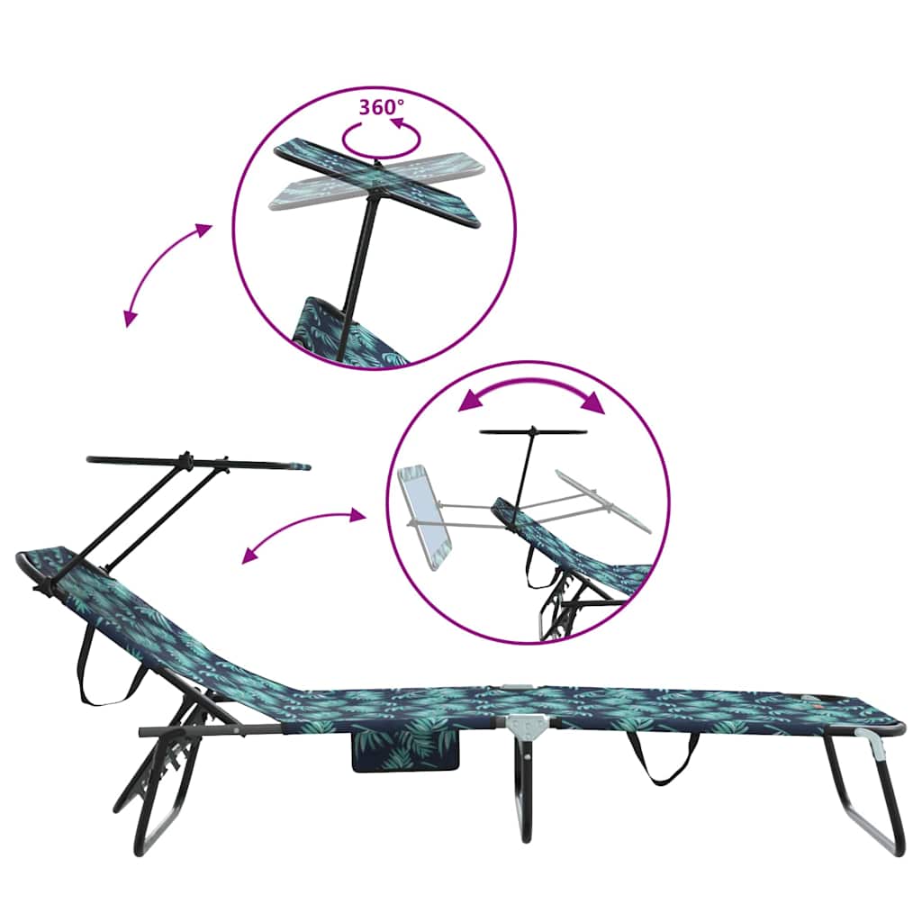 Folding Sun Lounger 2 pcs Multicolour 190 x 57 x 81 cm Oxford