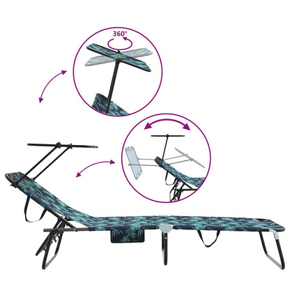 Folding Sun Lounger 2 pcs Multicolour 190 x 57 x 81 cm Oxford