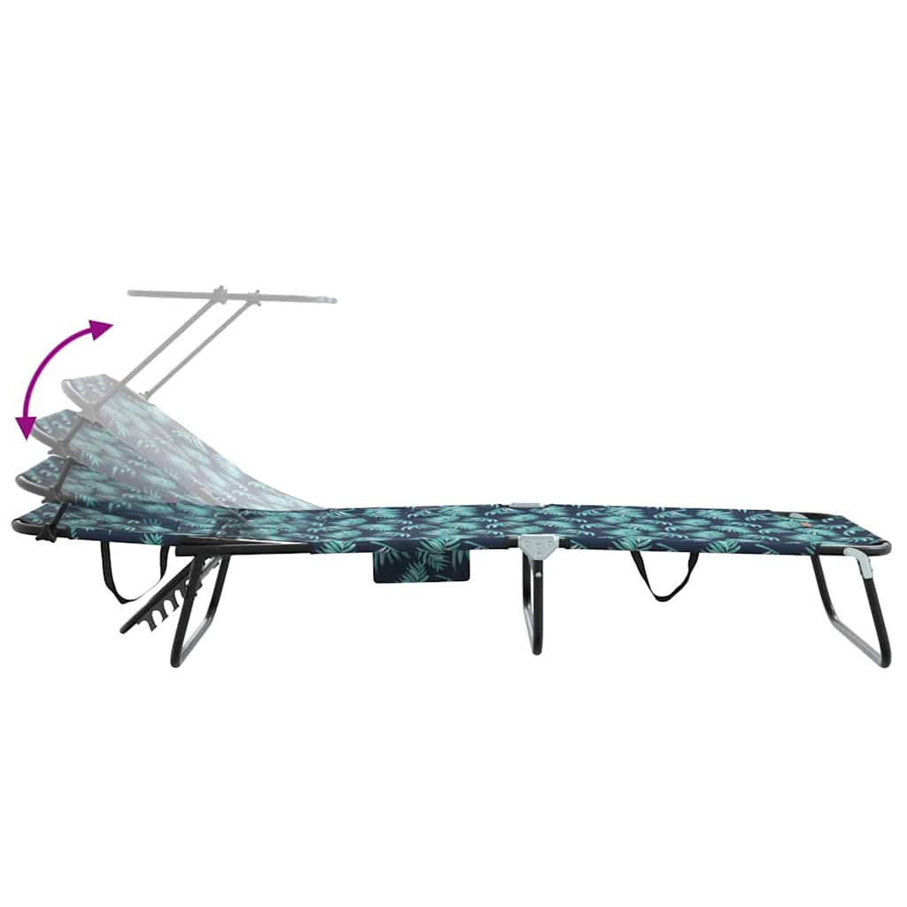 Folding Sun Lounger 2 pcs Multicolour 190 x 57 x 81 cm Oxford