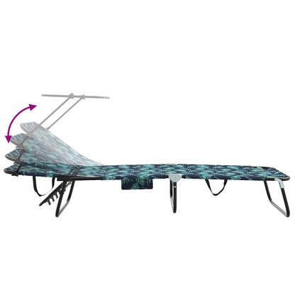 Folding Sun Lounger 2 pcs Multicolour 190 x 57 x 81 cm Oxford