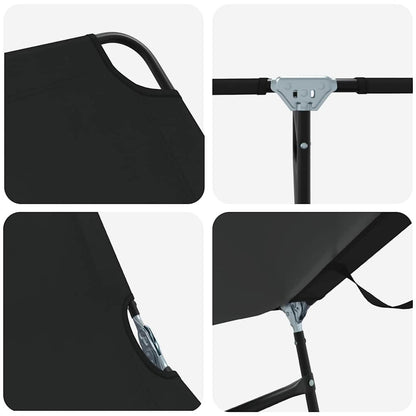 Folding Sun Lounger Folding Black 188 x 57 x 86.5 cm Polyester