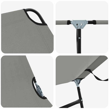Folding Sun Lounger Folding Grey 188 x 57 x 86.5 cm Polyester