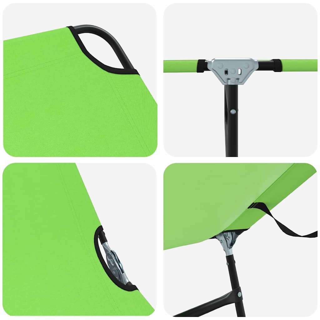 Folding Sun Lounger Folding Green 188 x 57 x 86.5 cm Polyester